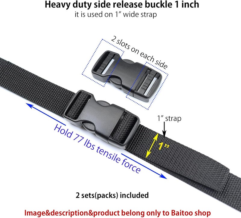 Baitoo Side Release Buckles Heavy Duty Plastic Buckle Snap Clips Clasps Backpack Buckle Replacement for Strap - Image 5